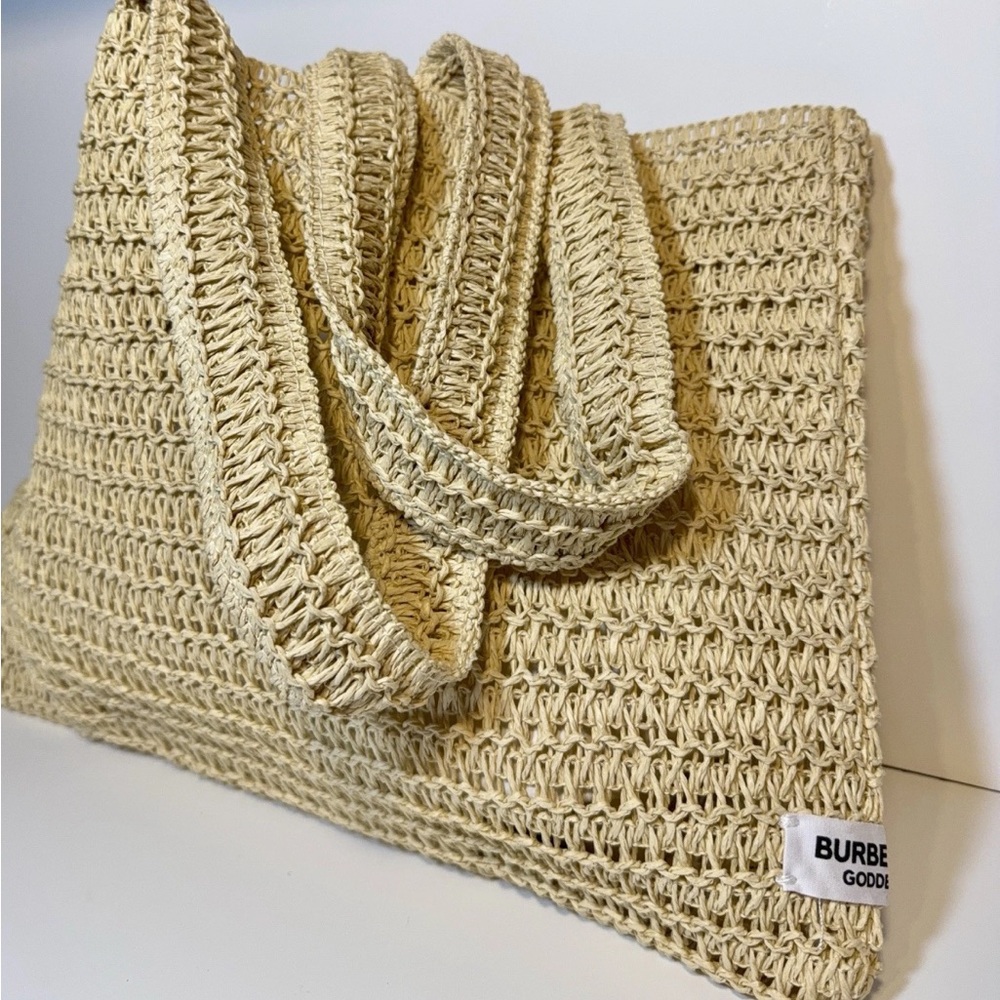 Burberry Tan Woven Tote Bag